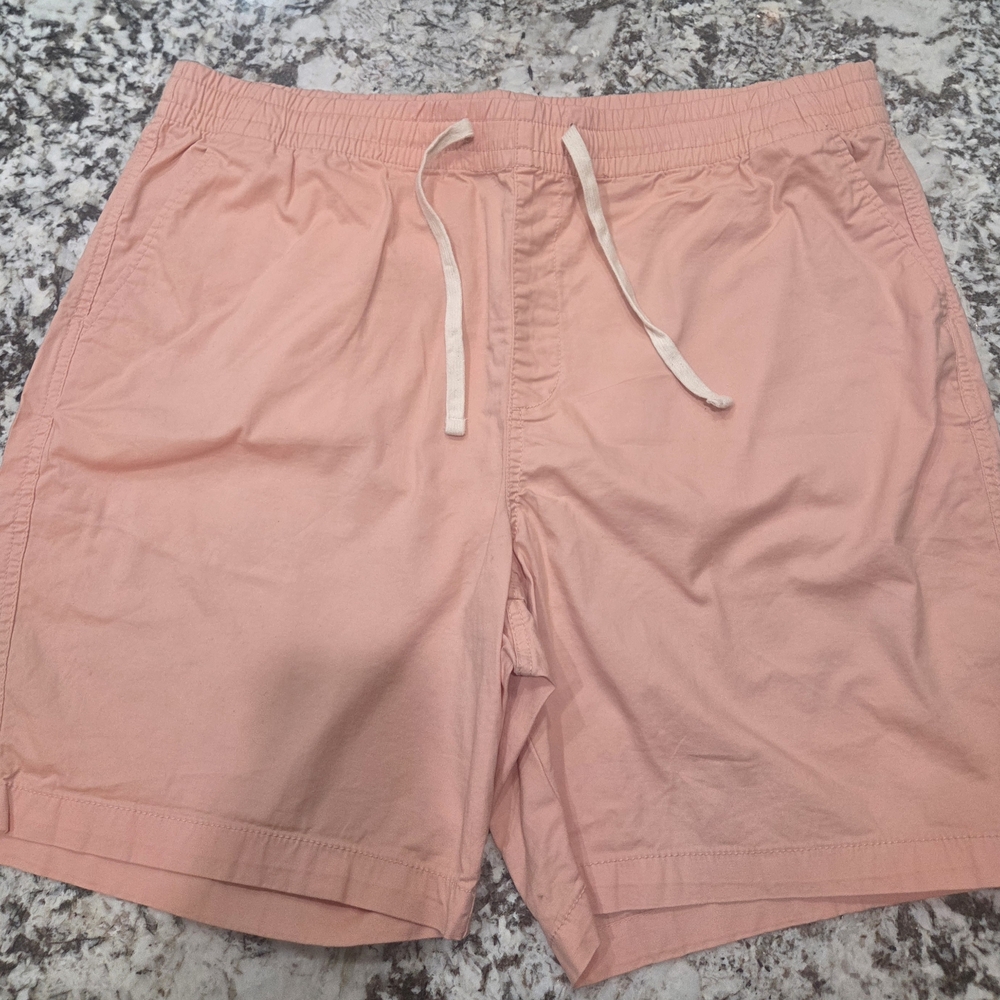 Trendy Men's Coral Chino Jogger Drawstring Casual Shorts- Size XL - Picture 2 of 5